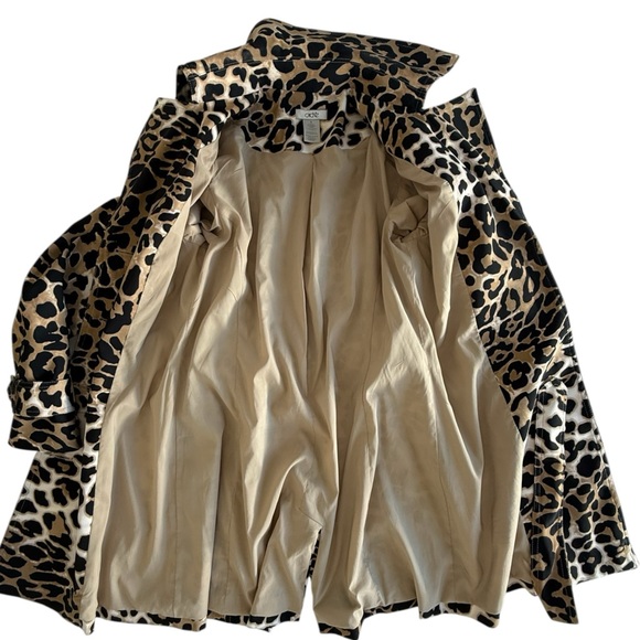 Cache Leopard Print Trench Coat Jacket Belted Animal Print Size S - Picture 10 of 13